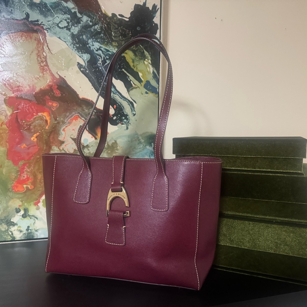 Dooney & Bourke Burgundy Leather Tote / NWOT - Picture 4 of 4